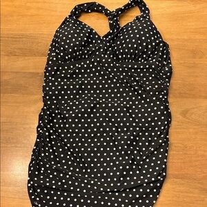 Ralph Lauren 20W Black and White Polka Dot Swimsuit